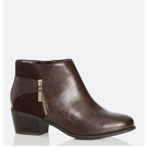 EXTRA WIDE FIT Haley Exposed Zip Ankle Boot - brown